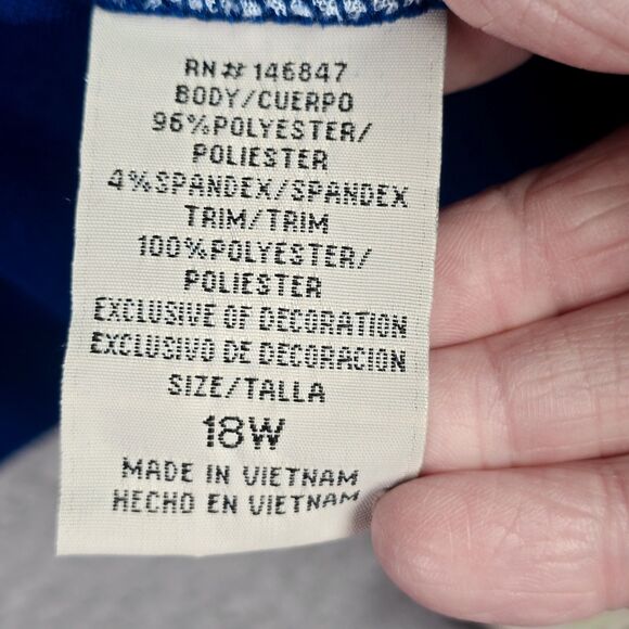 Maya Brooke 18W Blue Lace Embellished Open Front Jacket Dressy Plus Size - Picture 5 of 10